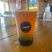 Fruit bubble tea with popping balls