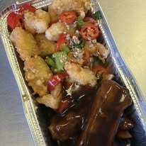 Salt and chilli chicken with sticky ribs